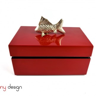 Red rectangular box with carp 11*17*H8cm